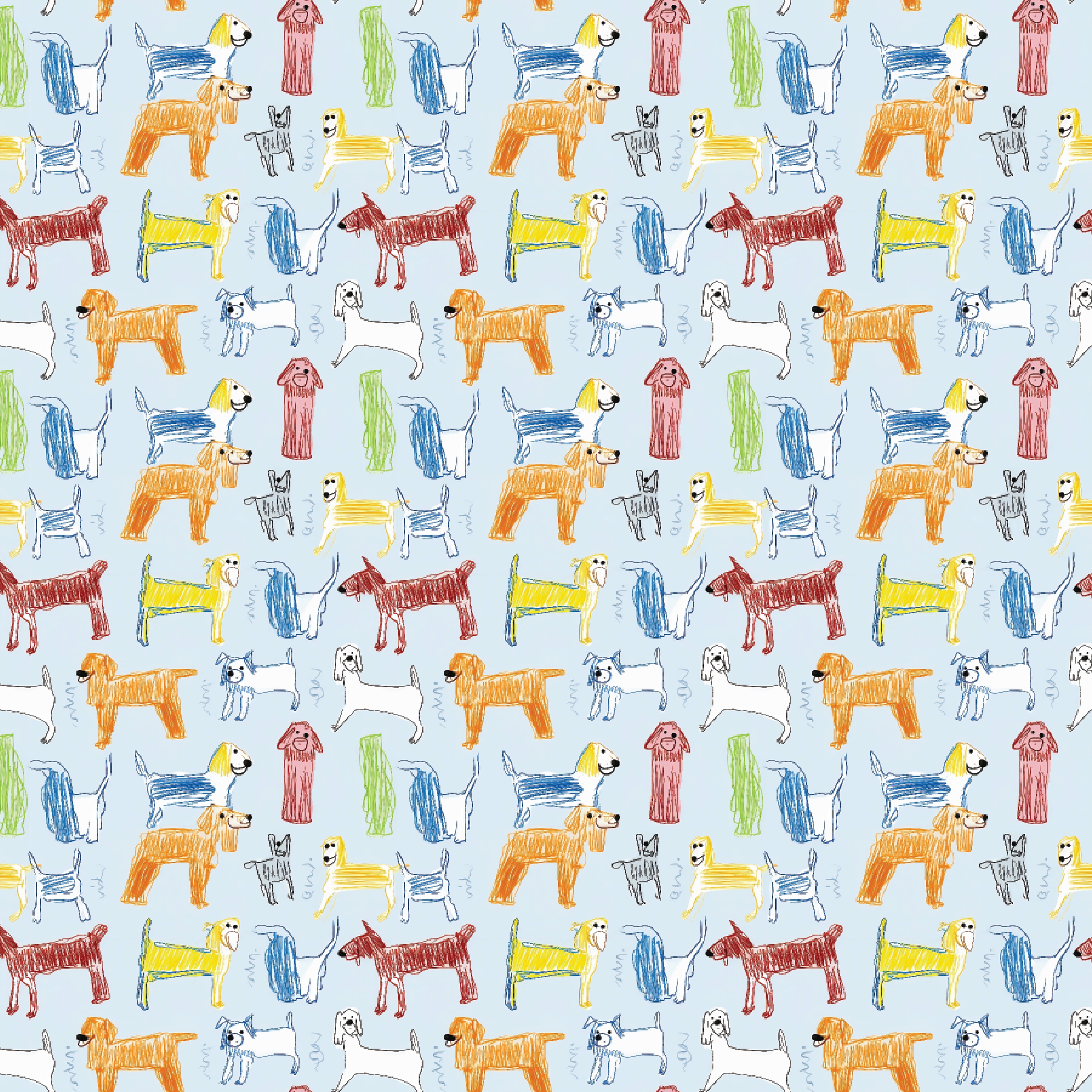 P1423 | Hand Drawn Dogs Pattern Acrylic Sheets - Patterns