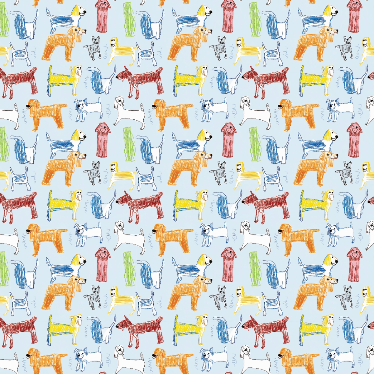 P1423 | Hand Drawn Dogs Pattern Acrylic Sheets - Patterns