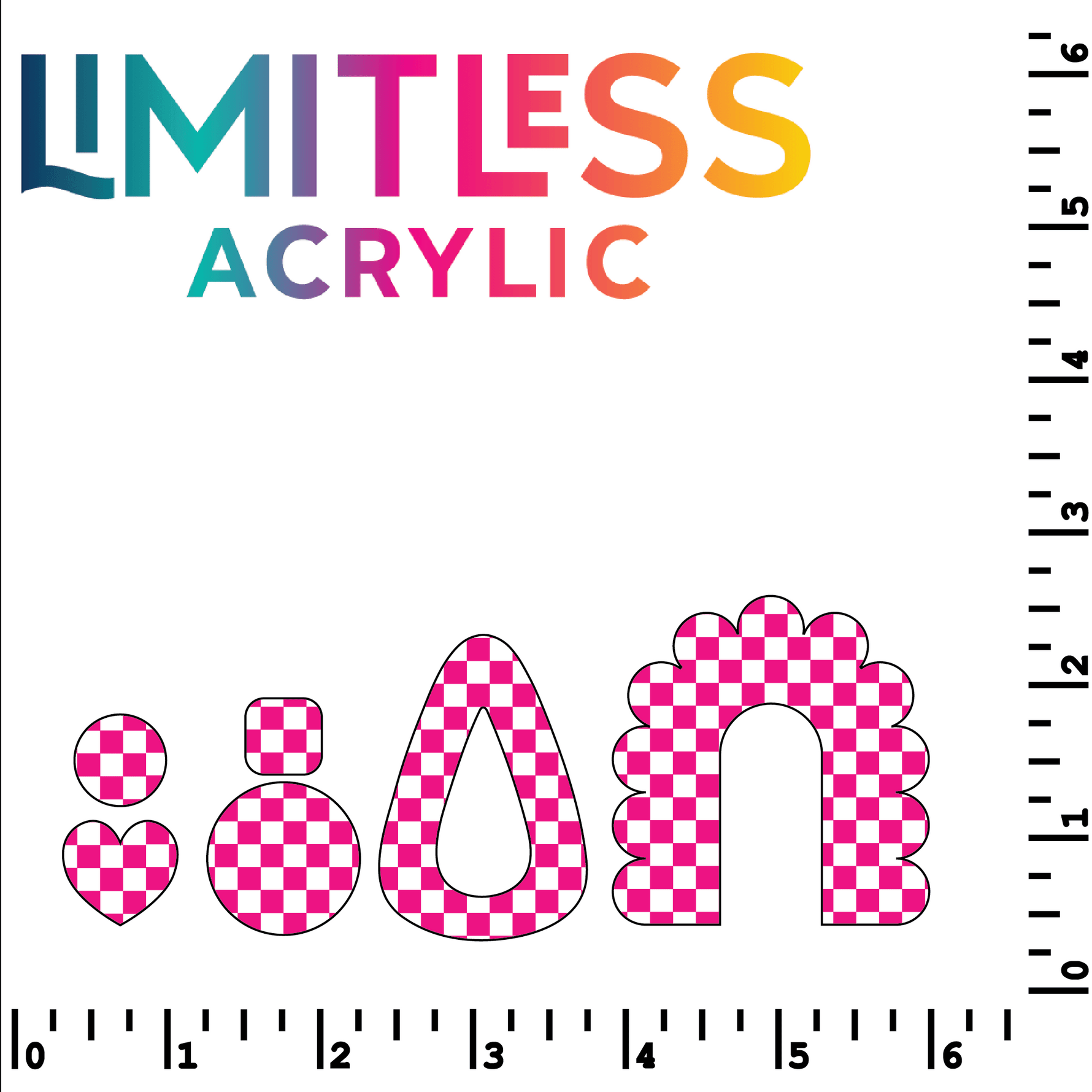 P1424 | Hot Pink Checkered 01 Pattern Acrylic Sheets - Patterns