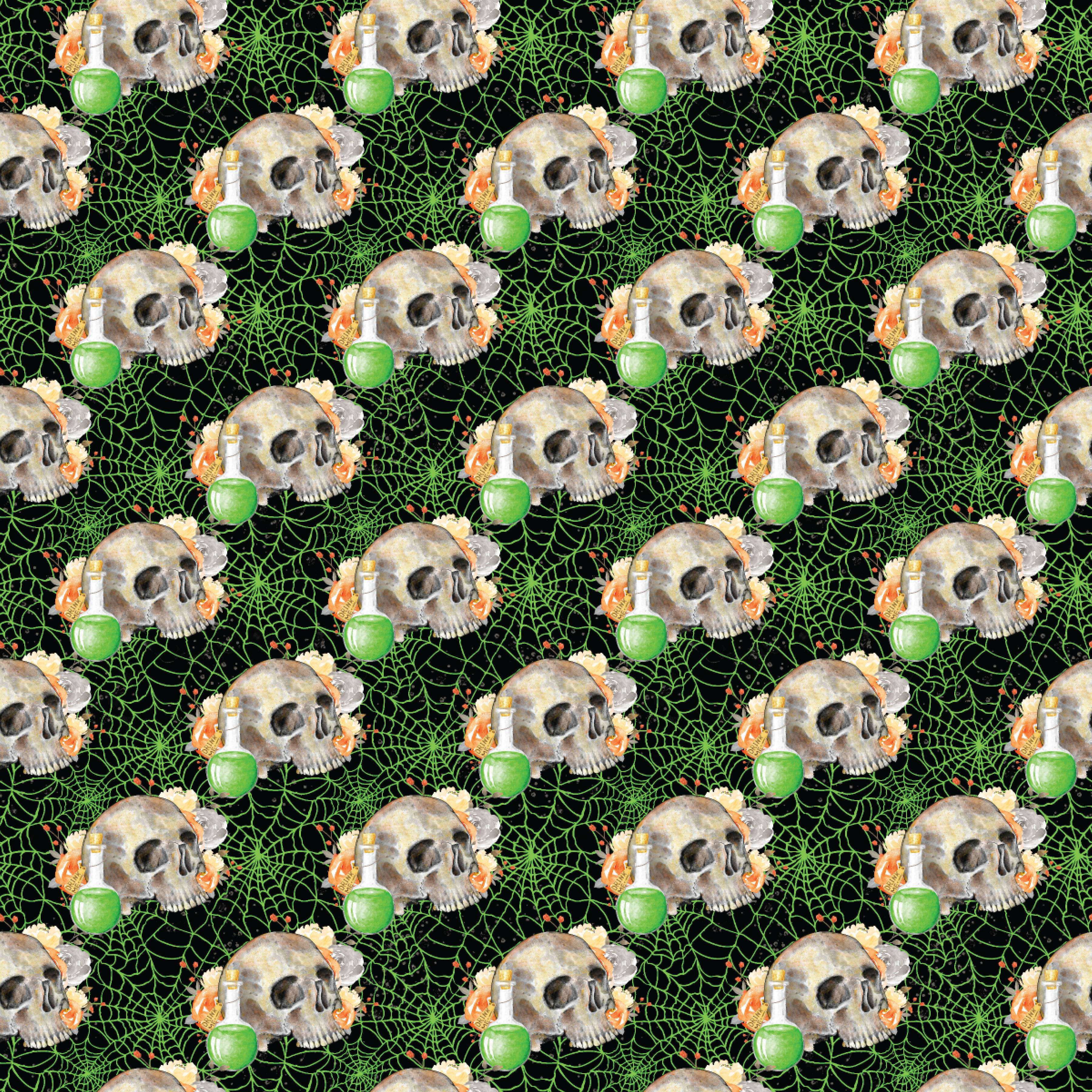 P1436 | Neon Green Halloween Pattern Acrylic Sheets - Patterns