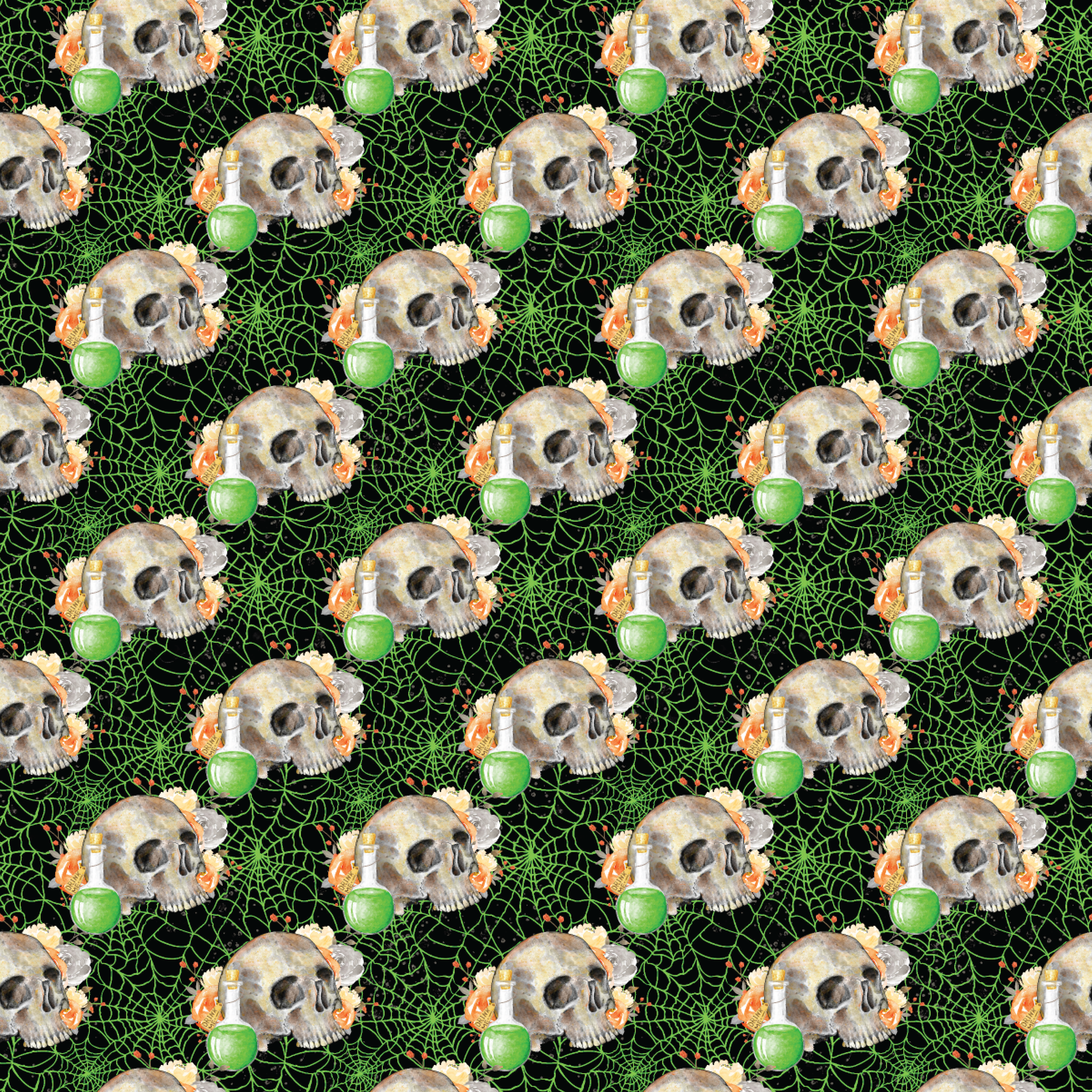 P1436 | Neon Green Halloween Pattern Acrylic Sheets - Patterns