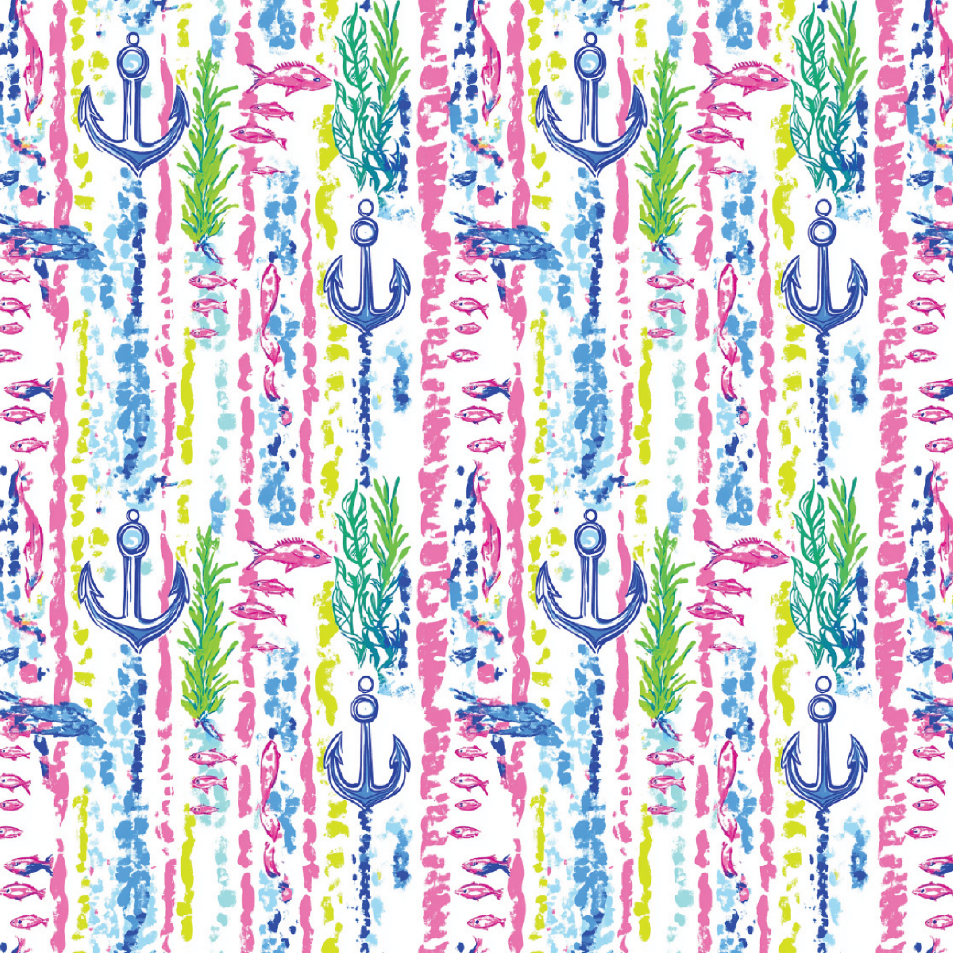 P1454 | Preppy Fish Anchor 2 Pattern Acrylic Sheets - Patterns