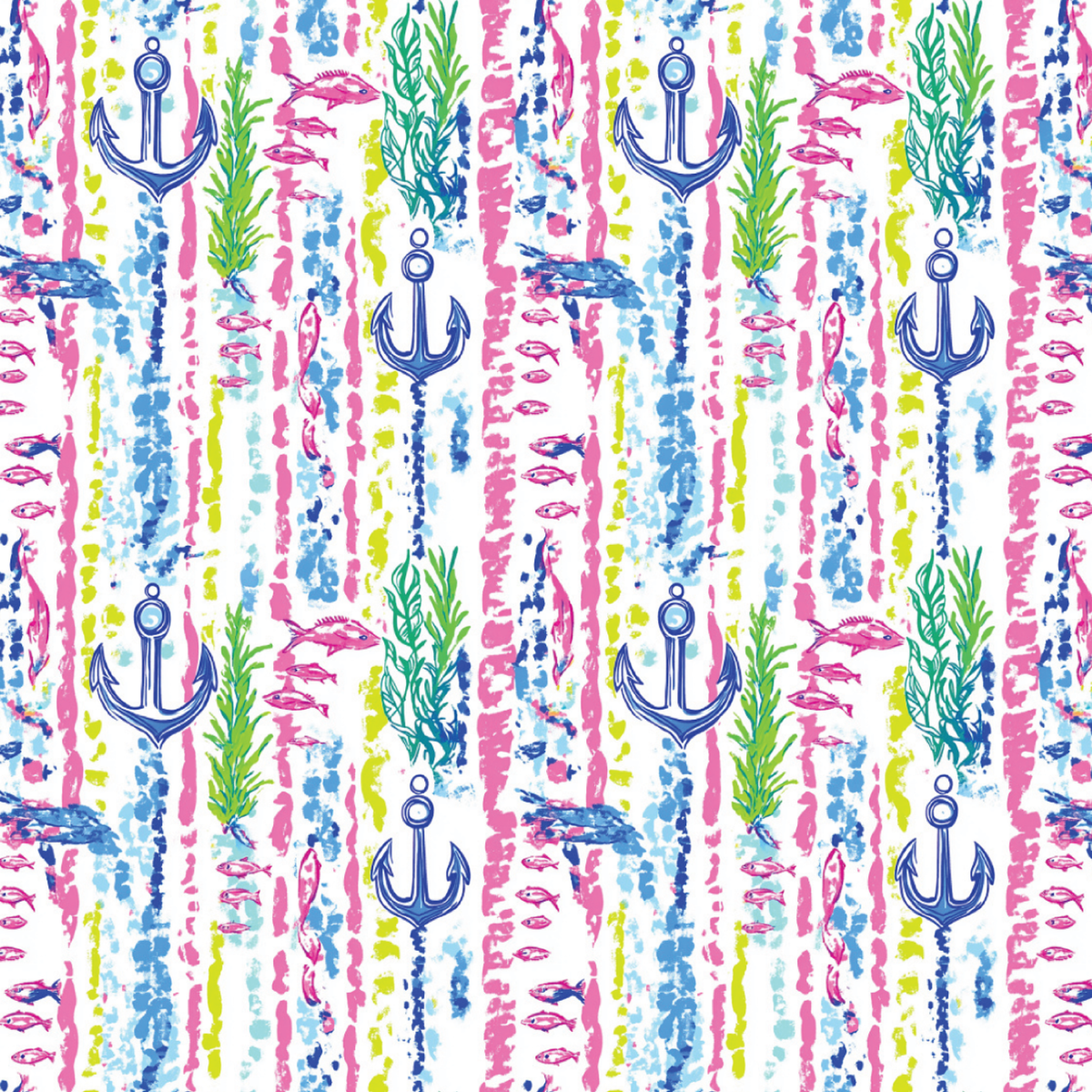 P1454 | Preppy Fish Anchor 2 Pattern Acrylic Sheets - Patterns