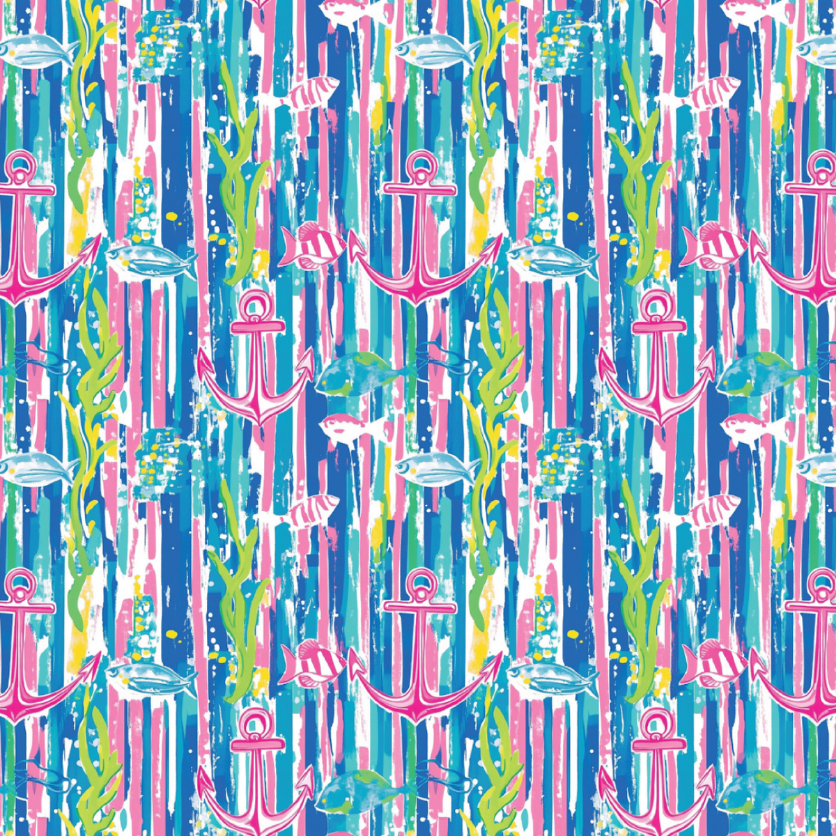 P1455 | Preppy Fish Anchor Pattern Acrylic Sheets - Patterns