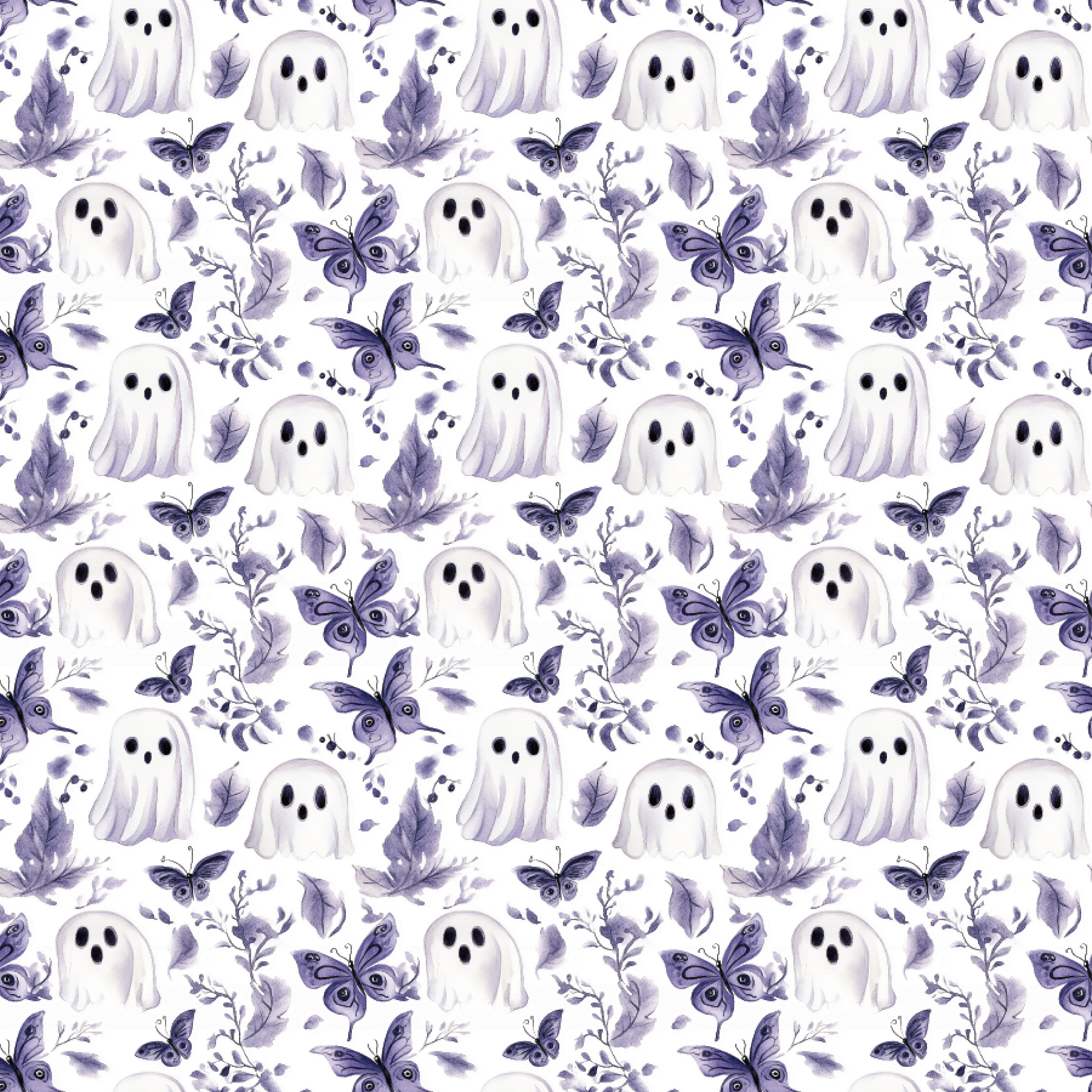 P1458 | Purple Floral Ghosts Pattern Acrylic Sheets - Patterns