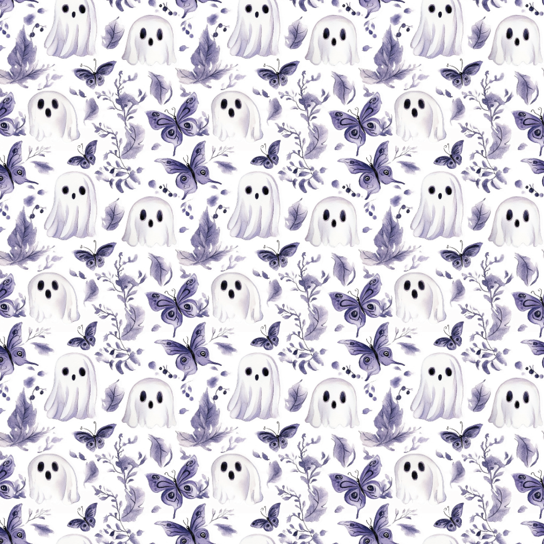 P1458 | Purple Floral Ghosts Pattern Acrylic Sheets - Patterns