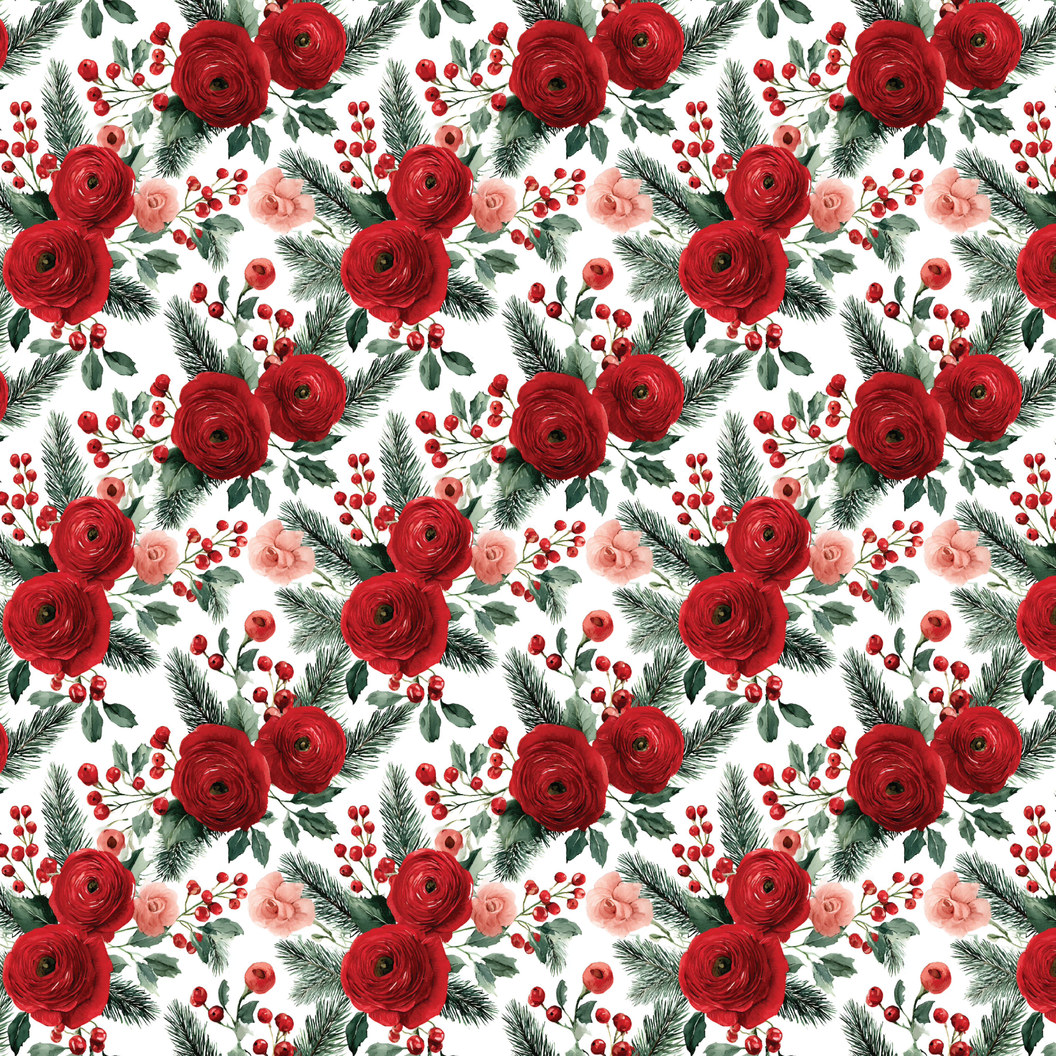 P1464 | Red Flowers Pattern Acrylic Sheets - Patterns