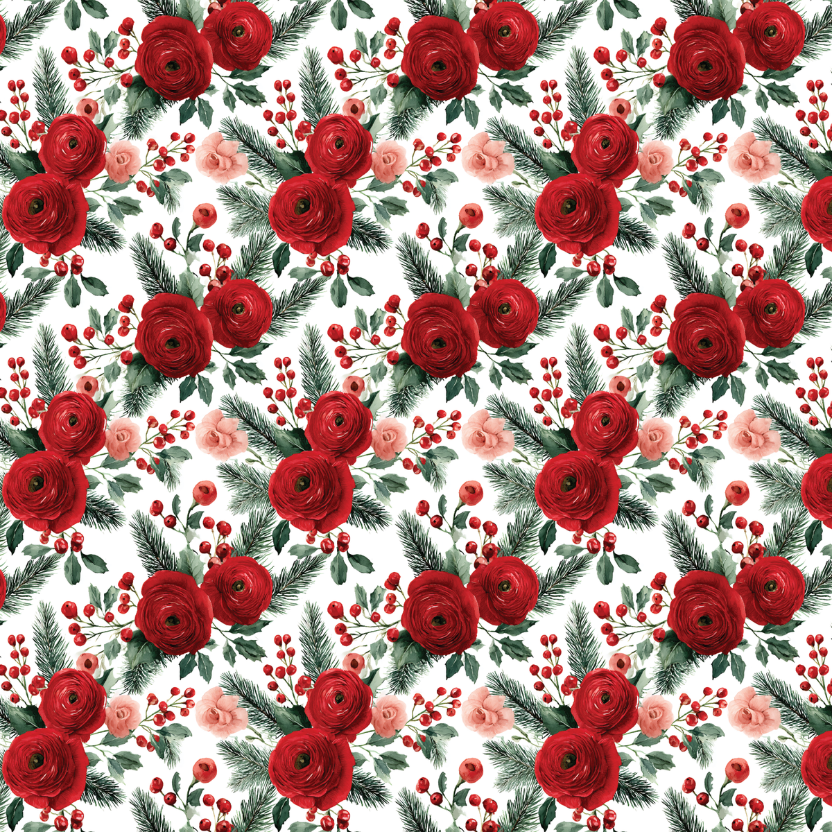 P1464 | Red Flowers Pattern Acrylic Sheets - Patterns