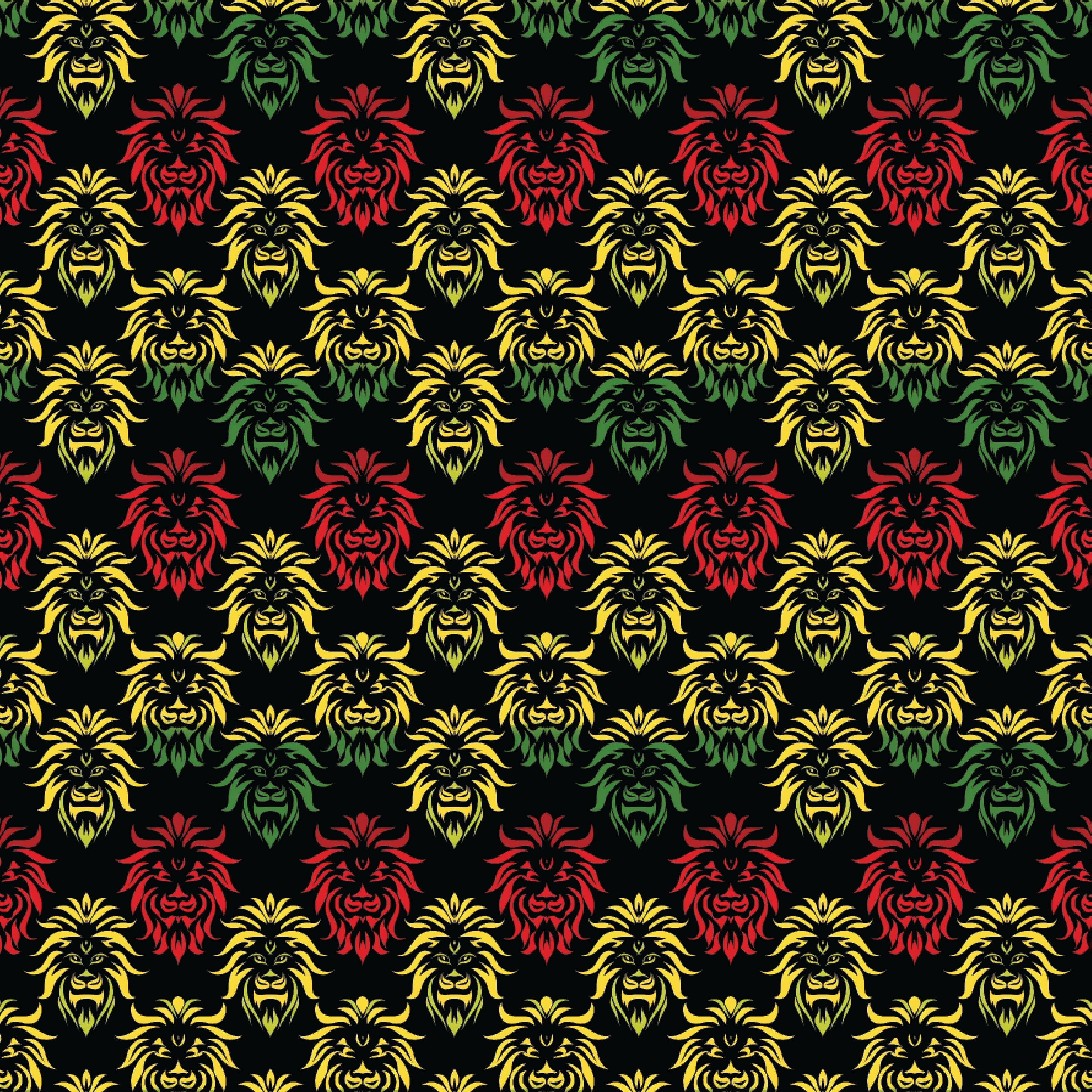 P1465 | Red Green Gold Ombre Lions Pattern Acrylic Sheets - Patterns