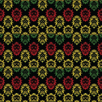 P1465 | Red Green Gold Ombre Lions Pattern Acrylic Sheets - Patterns