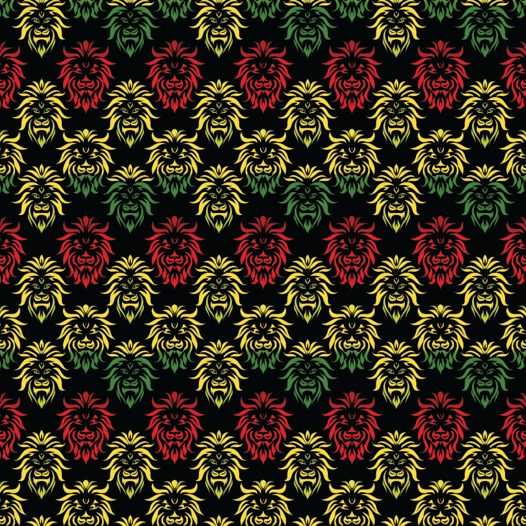 P1465 | Red Green Gold Ombre Lions Pattern Acrylic Sheets - Patterns