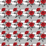 P1466 | Red Rose on Black Stripes Pattern Acrylic Sheets - Patterns