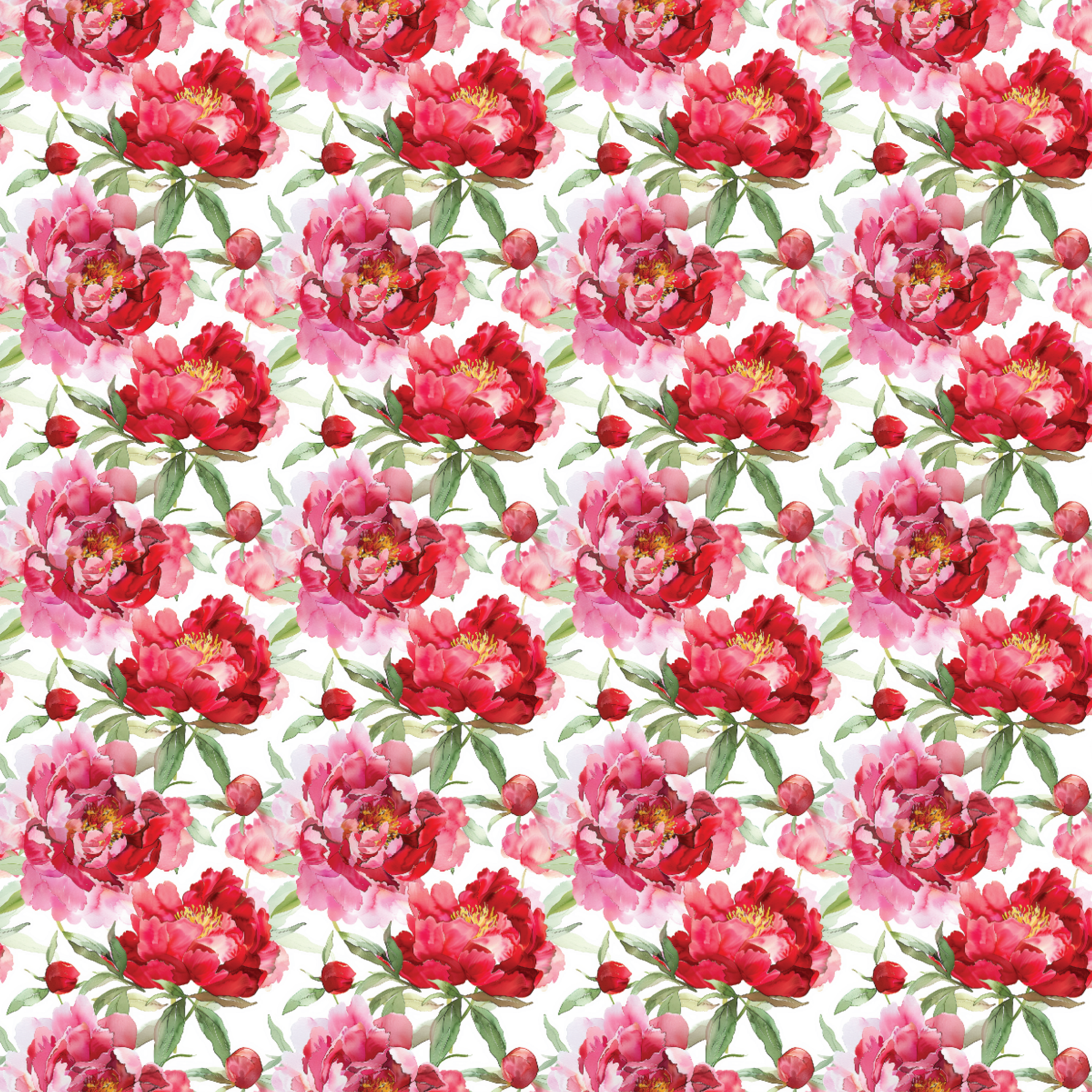 P1468 | Red Watercolor Peony Pattern Acrylic Sheets - Patterns