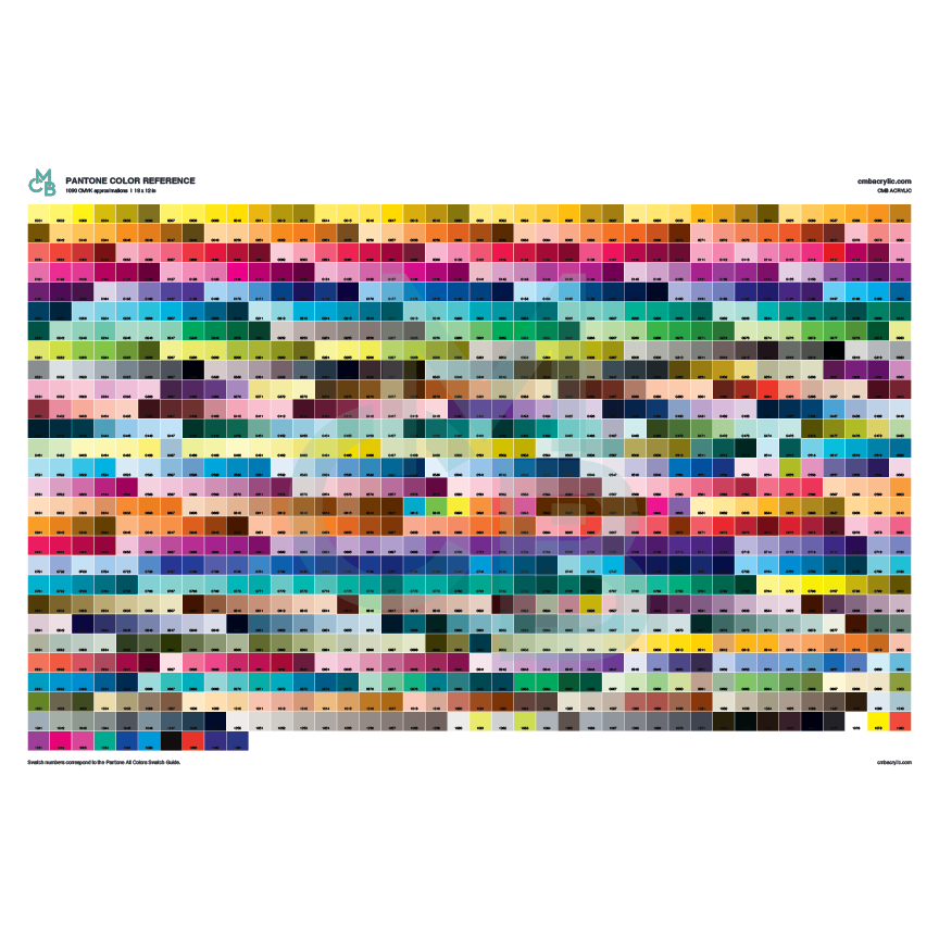 Pantone Color Chart Printed Acrylic | Select Your Engrave Color - Two Tone