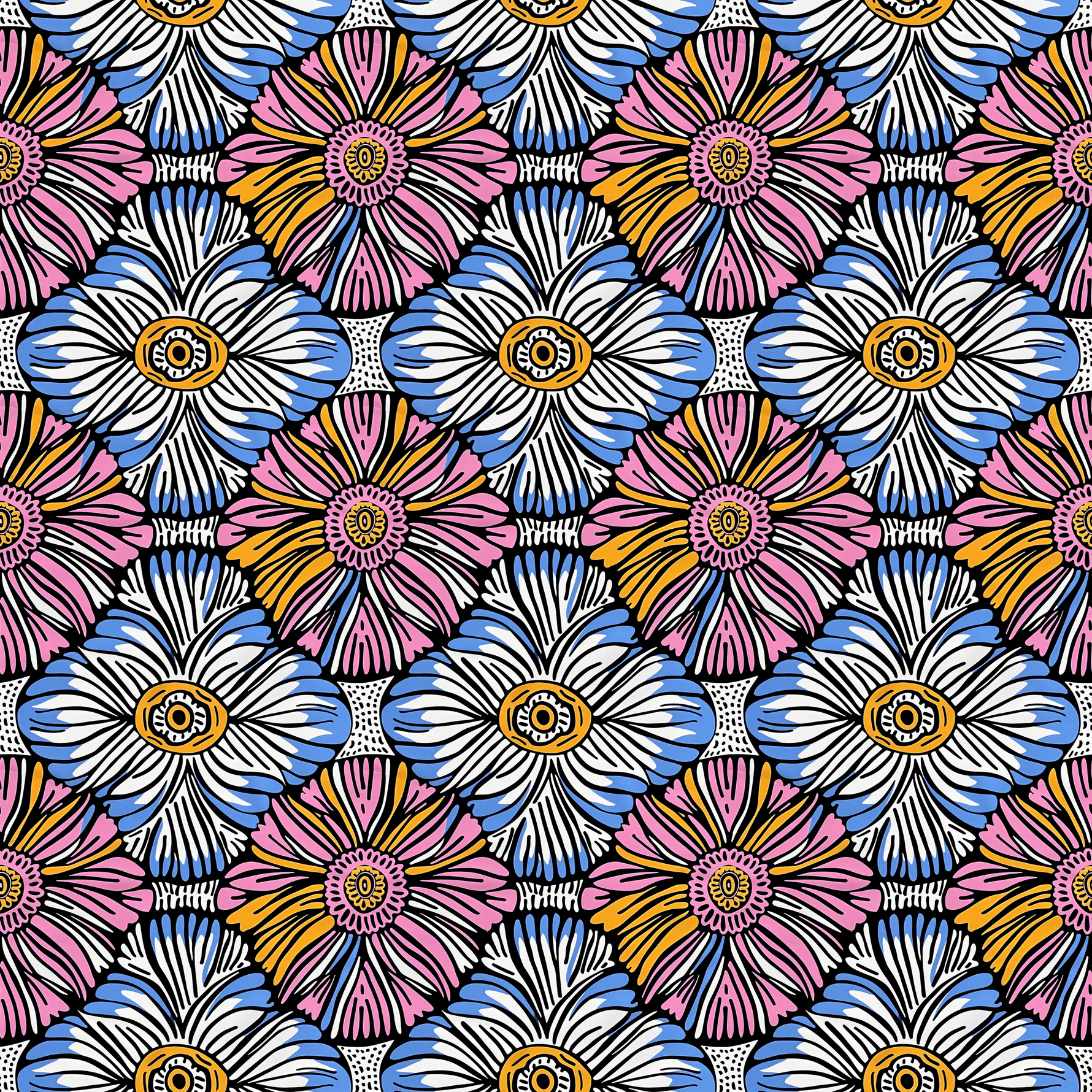 Pastel Ankara Floral Burst Pattern Acrylic Sheets - CMB Pattern Acrylic