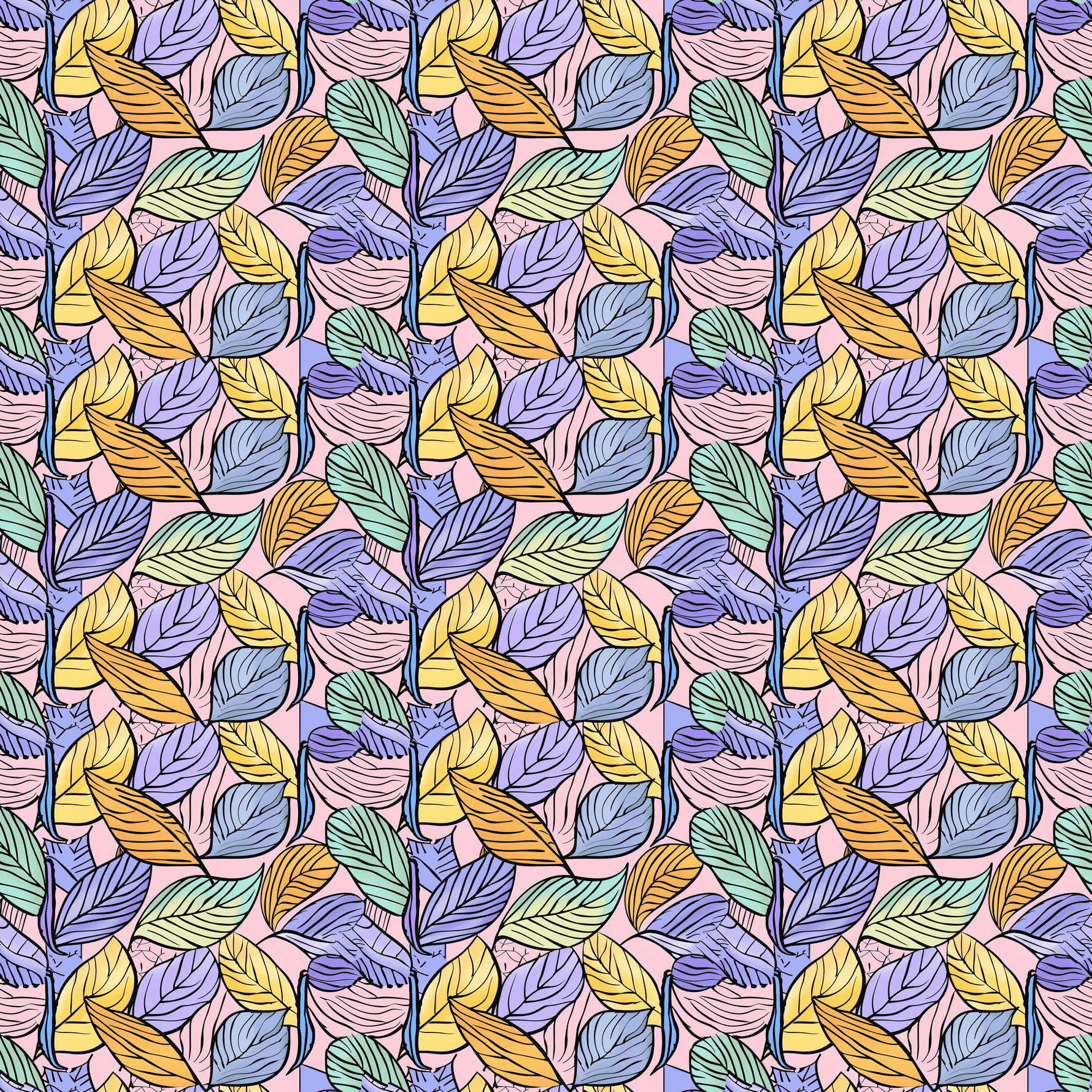 Pastel Ankara Leaves Pattern Acrylic Sheets - CMB Pattern Acrylic