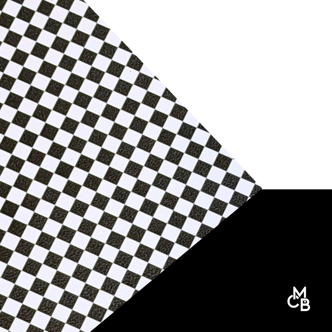 Pattern Leatherette | BLACK & WHITE CHECKERED | P0005 - LASERABLE LEATHERETTE