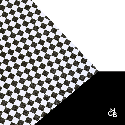 Pattern Leatherette | BLACK & WHITE CHECKERED | P0005 - LASERABLE LEATHERETTE