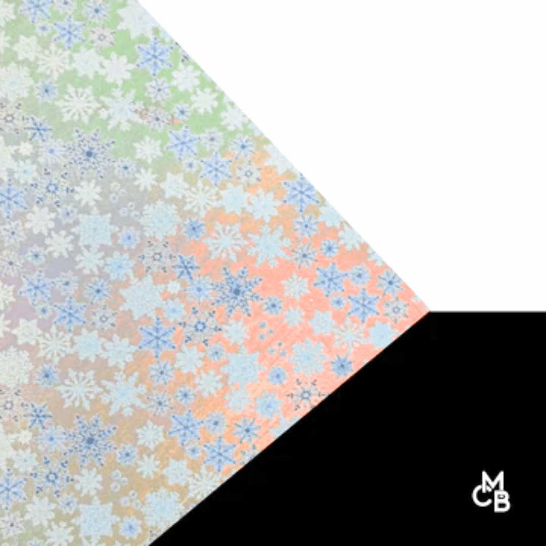 Pattern Leatherette | HOLOGRAPHIC ITTY BITTY ICEY SNOWFLAKES | P0489 - LASERABLE LEATHERETTE