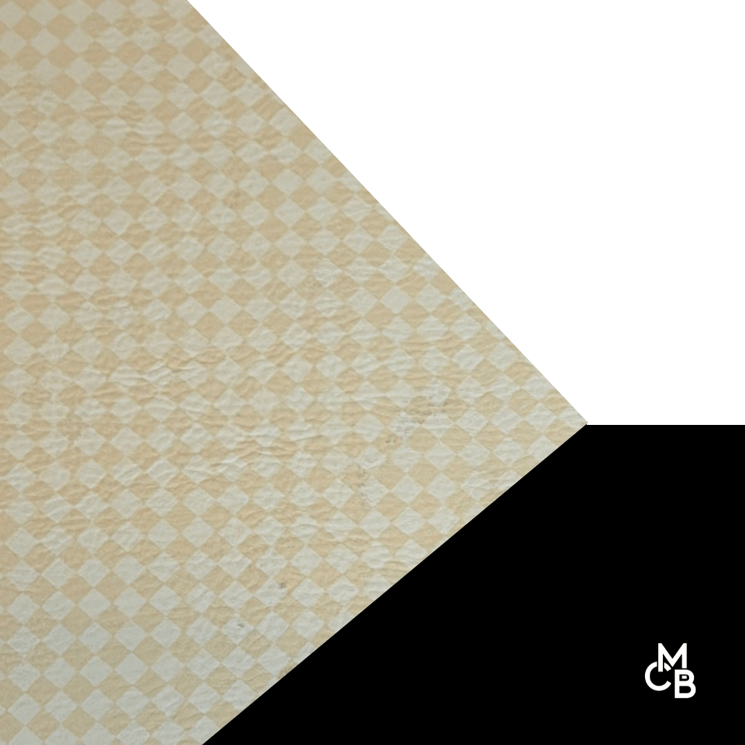 Pattern Leatherette | Light Tan/Peach & White Checkered | P0544 - LASERABLE LEATHERETTE