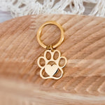 Paw Print Keychain (Silver or Gold), 1 Piece Total, Metal Blank 85 - 