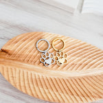 Paw Print Keychain (Silver or Gold), 1 Piece Total, Metal Blank 85 - 