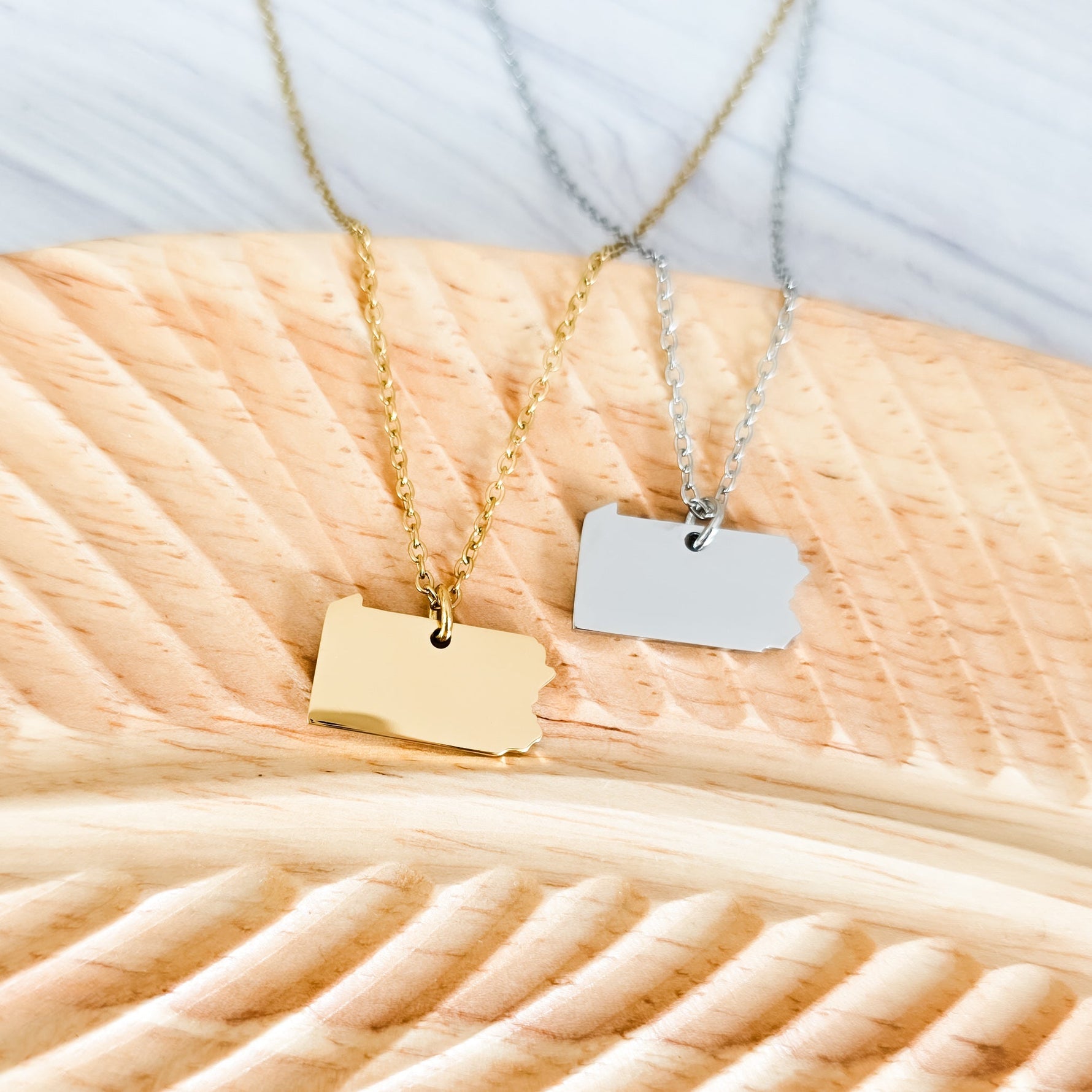 Pennsylvania Pendant Necklace (Silver or Gold), 1 Total, Metal Blank 200 - 