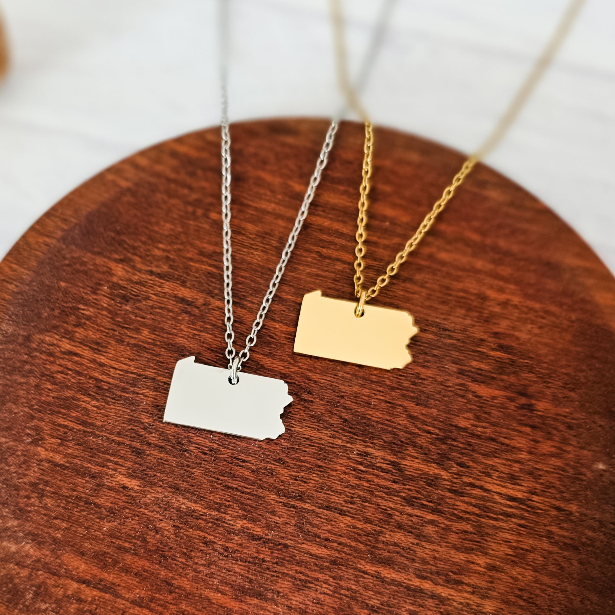 Pennsylvania Pendant Necklace (Silver or Gold), 1 Total, Metal Blank 200 - 