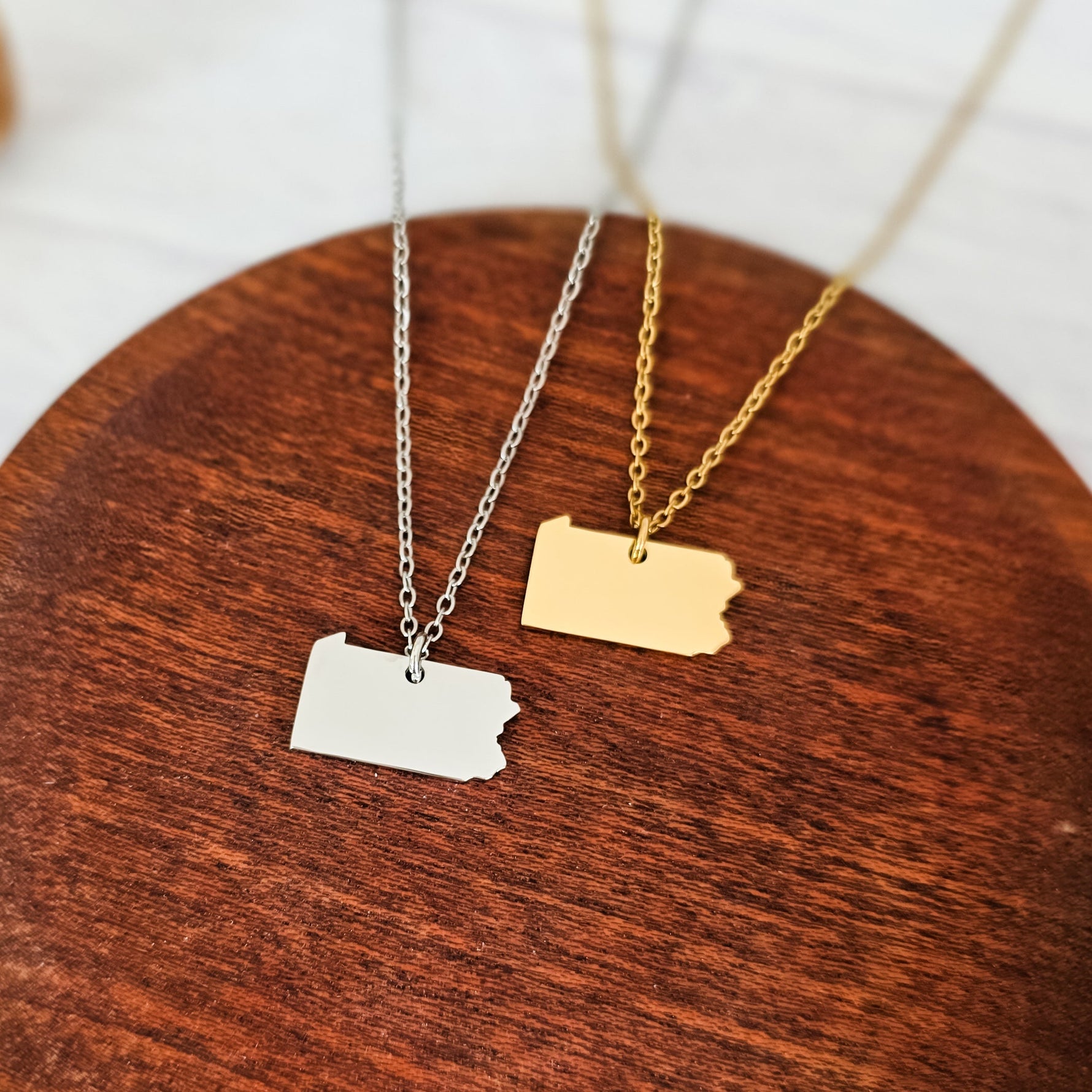 Pennsylvania Pendant Necklace (Silver or Gold), 1 Total, Metal Blank 200 - 