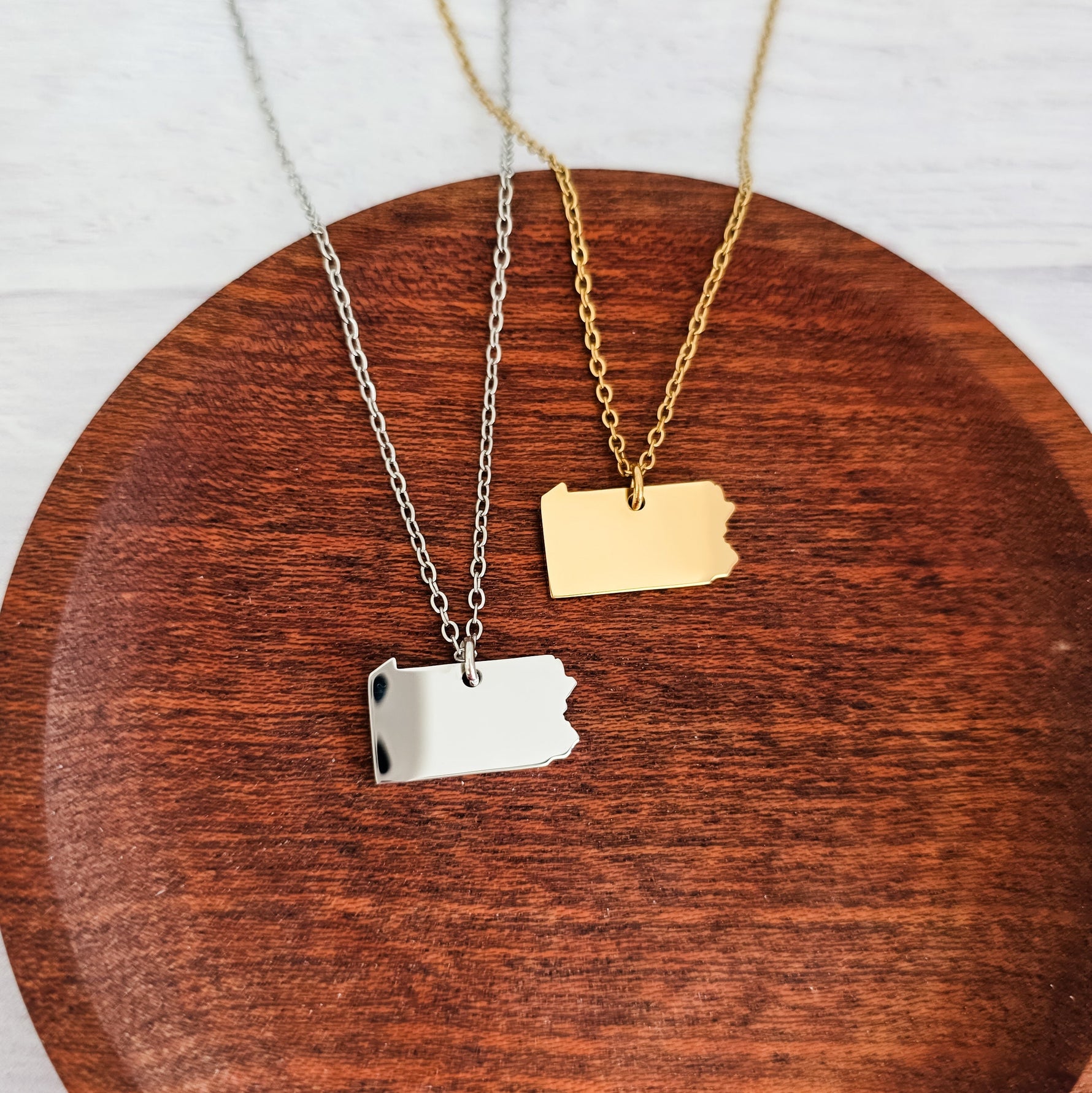 Pennsylvania Pendant Necklace (Silver or Gold), 1 Total, Metal Blank 200 - 