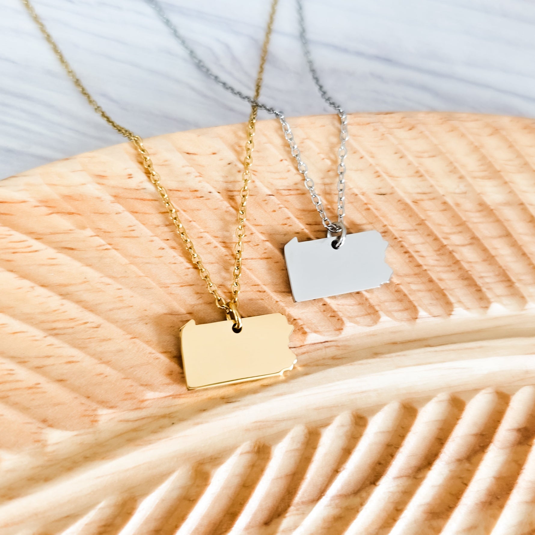 Pennsylvania Pendant Necklace (Silver or Gold), 1 Total, Metal Blank 200 - 