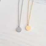 Petite Disc Necklace (Silver, Gold, or Rose Gold), 1 Total, Metal Blank 21 - 