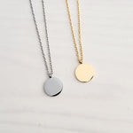 Petite Disc Necklace (Silver, Gold, or Rose Gold), 1 Total, Metal Blank 21 - 