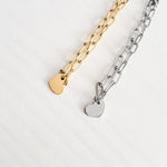 Petite Heart Paperclip Chain Bracelet (Silver or Gold), 1 Total, Metal Blank 16 - 