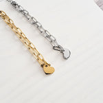 Petite Heart Paperclip Chain Bracelet (Silver or Gold), 1 Total, Metal Blank 16 - 