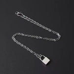 Petite Lock Pendant Necklace (Silver or Gold), 1 Total, Metal Blank 57 - 
