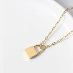 Petite Lock Pendant Necklace (Silver or Gold), 1 Total, Metal Blank 57 - 