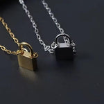 Petite Lock Pendant Necklace (Silver or Gold), 1 Total, Metal Blank 57 - 