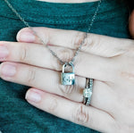 Petite Lock Pendant Necklace (Silver or Gold), 1 Total, Metal Blank 57 - 