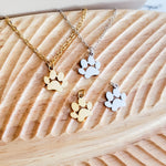 Petite Paw Print Necklace (Silver or Gold) and Optional Extra Charms, 1 Necklace or 5 Charms, Metal Blank 111 - 