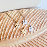 Petite Paw Print Necklace (Silver or Gold) and Optional Extra Charms, 1 Necklace or 5 Charms, Metal Blank 111 - 