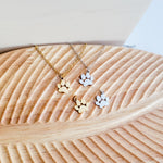 Petite Paw Print Necklace (Silver or Gold) and Optional Extra Charms, 1 Necklace or 5 Charms, Metal Blank 111 - 