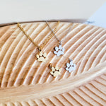 Petite Paw Print Necklace (Silver or Gold) and Optional Extra Charms, 1 Necklace or 5 Charms, Metal Blank 111 - 