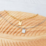 Petite Rectangle Paperclip Chain Anklet (Silver or Gold), 1 Total, Metal Blank 185 - 