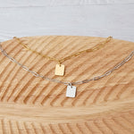 Petite Rectangle Paperclip Chain Anklet (Silver or Gold), 1 Total, Metal Blank 185 - 