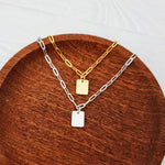 Petite Rectangle Paperclip Chain Anklet (Silver or Gold), 1 Total, Metal Blank 185 - 