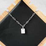 Petite Rectangle Paperclip Chain Anklet (Silver or Gold), 1 Total, Metal Blank 185 - 