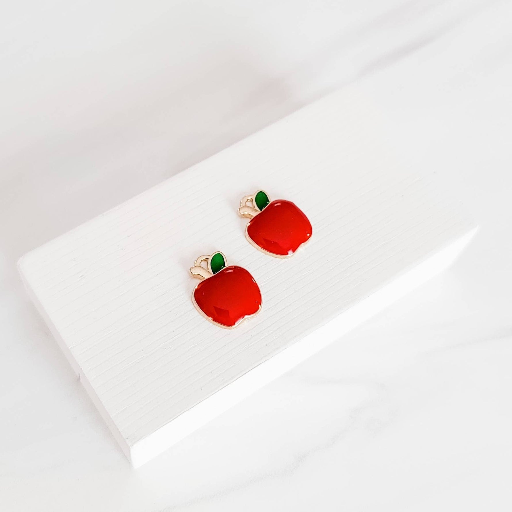 Petite Red Apple Gold - Plated Enamel Charms, 10 Pieces, Charm 16 - 