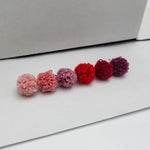 Pink & Red Woven 12mm Stud Topper (Choice of Color), 3 Pairs, Stud 114 - 119 - 