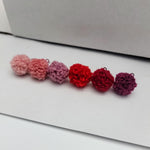 Pink & Red Woven 12mm Stud Topper (Choice of Color), 3 Pairs, Stud 114 - 119 - 